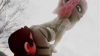 Splatoon Inkling Mistress X Mario Facesitting