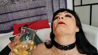 CREAMY WET GAMES for hot cougar MILF Mary Rider, Milk & Cream in ass, Piss in mouth, Squirting