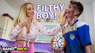 BANGBROS - English hardcore MILF Rebecca More Fucks Her Filthy Step Son Sam Bourne