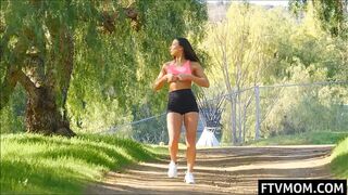 Sensational Latina curvy beautiful MILF public nude