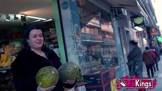 Big titted and assed wild MILF enjoys a PUBLIC EXHIBITIONS and then gets fucked at home!