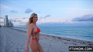 Perfect blonde thick milf public