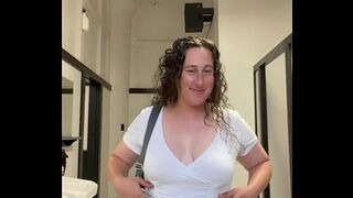 Sexy curvy beautiful MILF Flashes Tits in PUBLIC