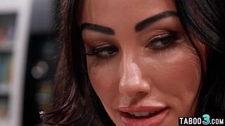 Busty curvy beautiful MILF Jennifer White masturbated and fucked at a public laundromat