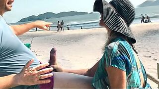 Stop sucking my dick, they're looking at us! Blowjob and anal in front of everyone