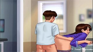 Summertime Saga | Busty MILF stepmom gets fucked during breakfast and at the night comes for more