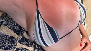 Married in a micro bikini on the beach