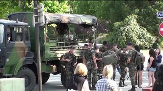 Eiffel Tower public kinky threesome