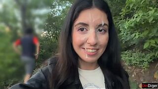 If you come second to this mountain - you'll be walking around with cum on your face in front of people! - Crazy Public Cumwalk