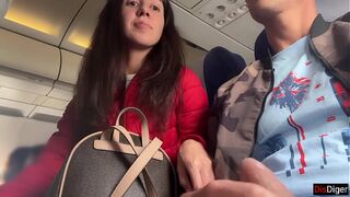 Risky Public Jerking Off On A Plane Full Of People - Public Dick Flashing